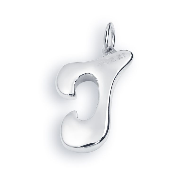 18k white gold necklace with initial letter I