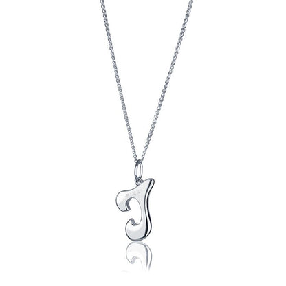 Collana in oro bianco 18k con iniziale lettera I