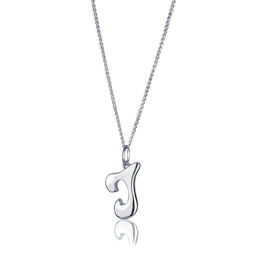 Collana in oro bianco 18k con iniziale lettera I