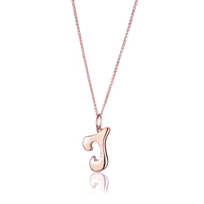 Collana in oro rosa 18k con iniziale lettera i