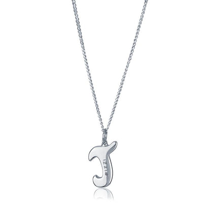 Collana in oro bianco 18kt con iniziale lettera J
