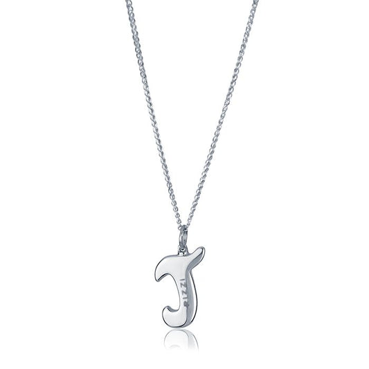 Collana in oro bianco 18kt con iniziale lettera J