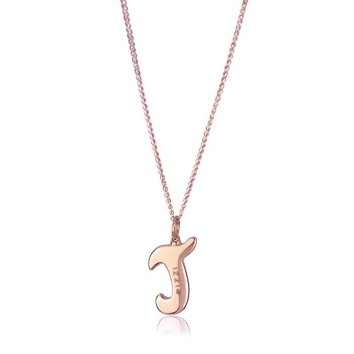 Collana in oro rosa 18k con iniziale lettera J