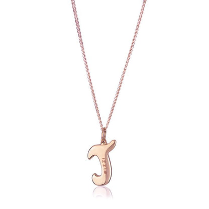 Collana in oro rosa 18k con iniziale lettera J