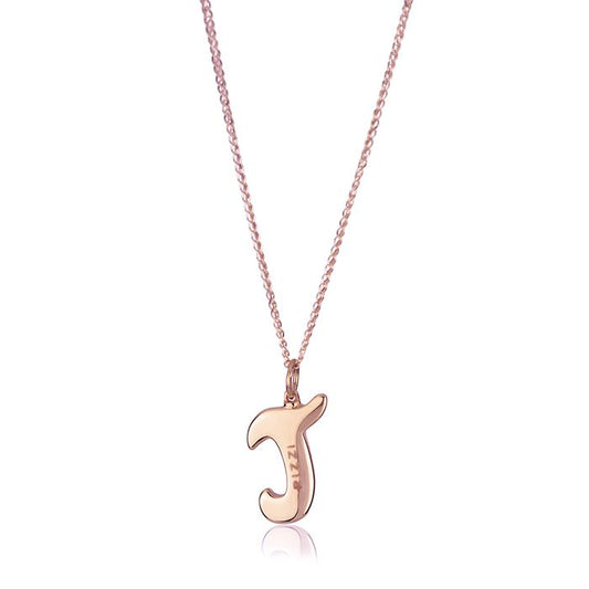 Collana in oro rosa 18k con iniziale lettera J