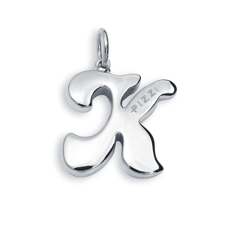 Collana in oro bianco 18kt con iniziale lettera k
