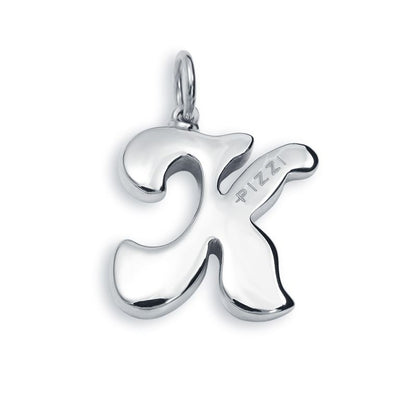 Collana in oro bianco 18kt con iniziale lettera k