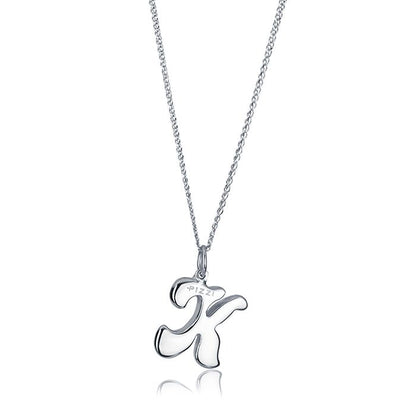 Collana in oro bianco 18kt con iniziale lettera k