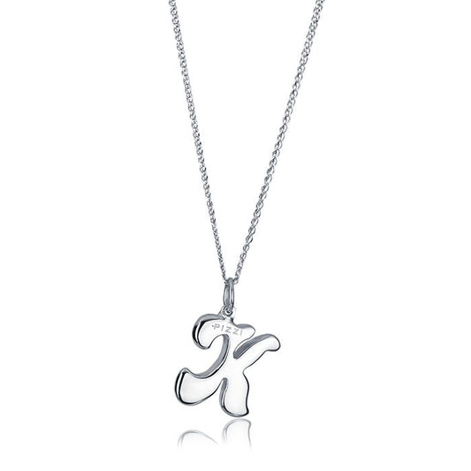 Collana in oro bianco 18kt con iniziale lettera k