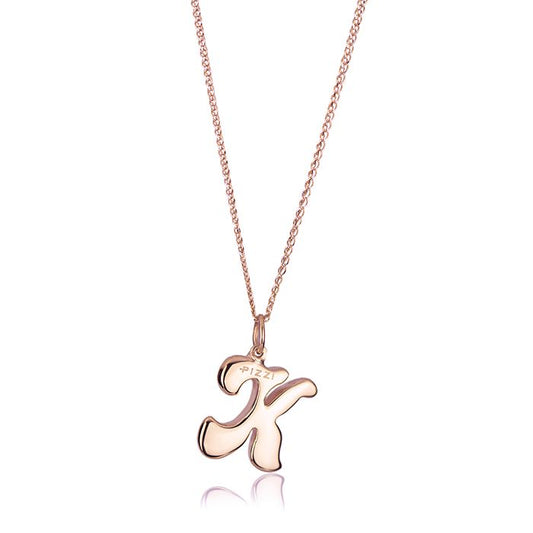 Collana in oro rosa 18kt con iniziale lettera k