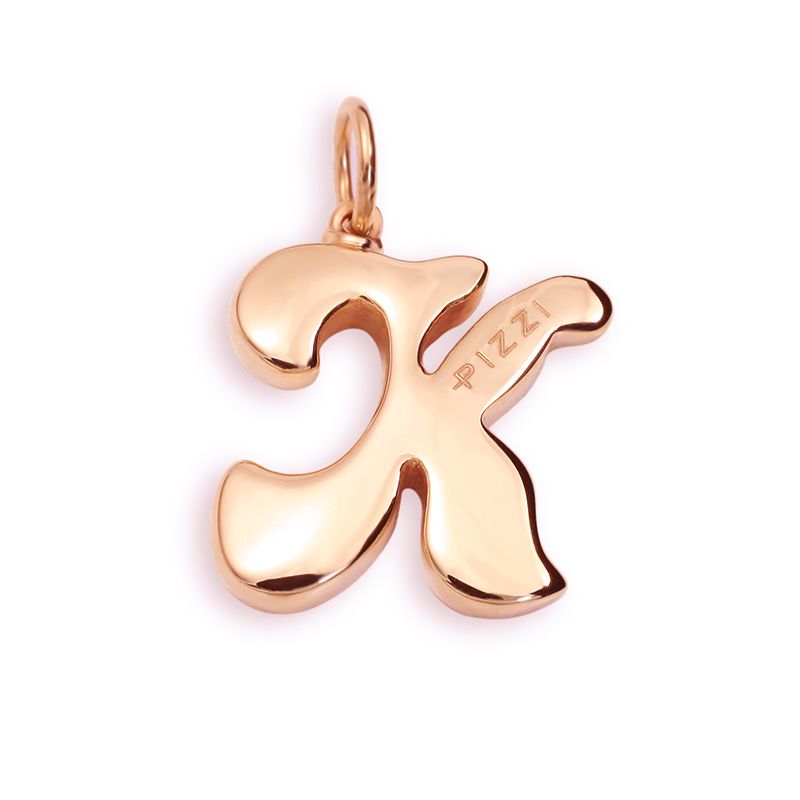 Collana in oro rosa 18kt con iniziale lettera k