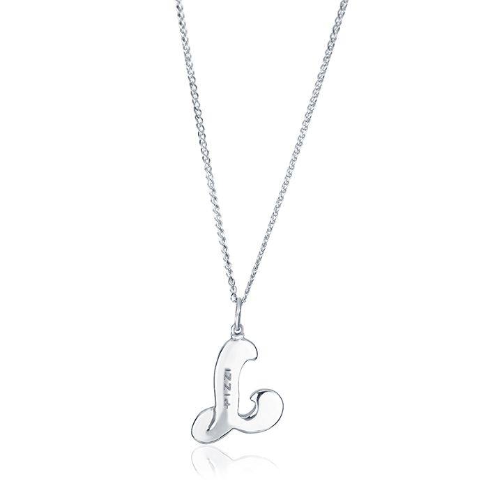 Collana in oro bianco 18kt con iniziale lettera l