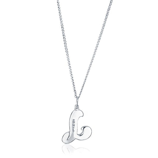 Collana in oro bianco 18kt con iniziale lettera l