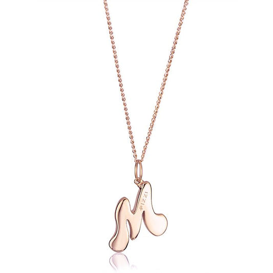 Collana in oro rosa 18kt con iniziale lettera m