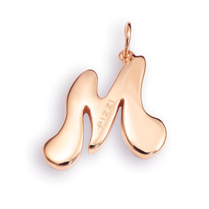 Collana in oro rosa 18kt con iniziale lettera m