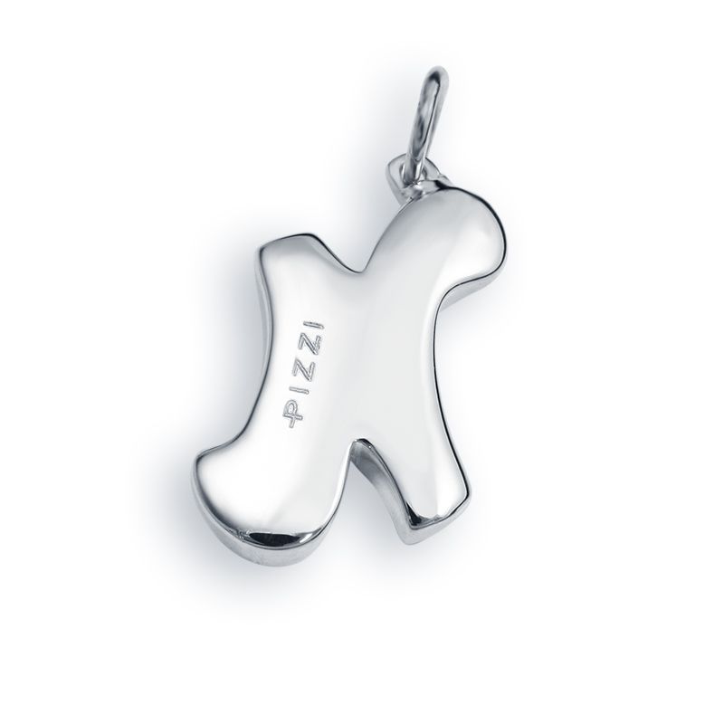 Collana in oro bianco 18kt con iniziale lettera n