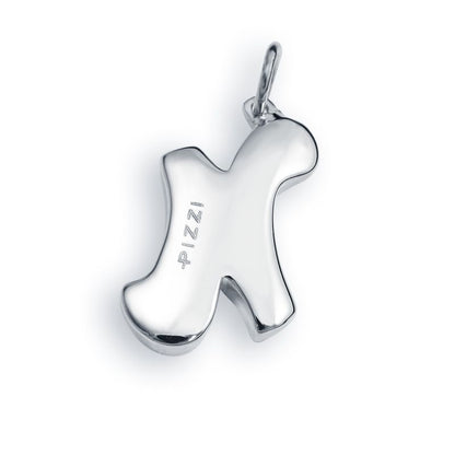 Collana in oro bianco 18kt con iniziale lettera n