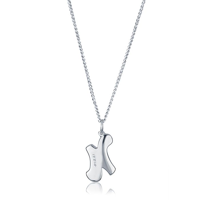 Collana in oro bianco 18kt con iniziale lettera n