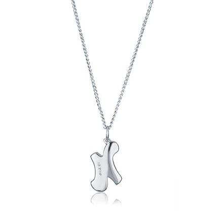 Collana in oro bianco 18kt con iniziale lettera n
