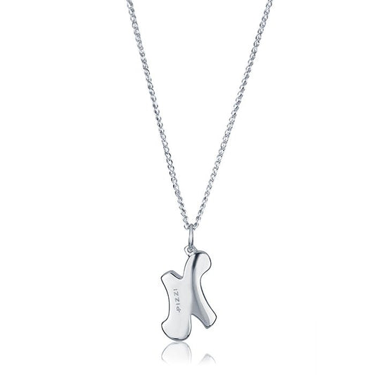 Collana in oro bianco 18kt con iniziale lettera n
