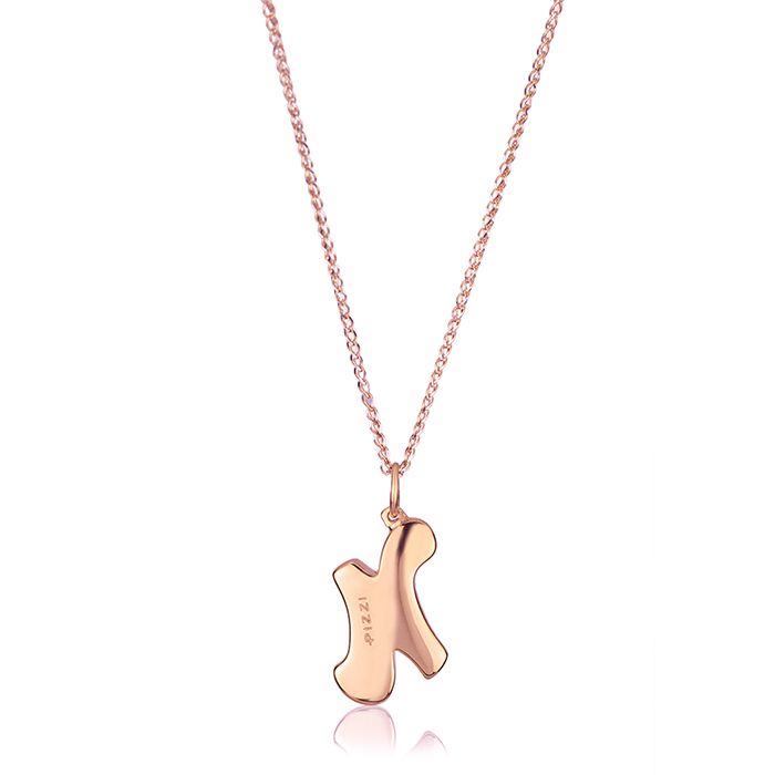 Collana in oro rosa 18kt con iniziale lettera n