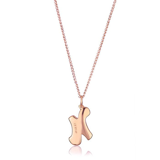 Collana in oro rosa 18kt con iniziale lettera n