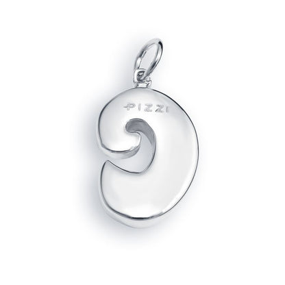 Collana in oro bianco 18kt con iniziale lettera  o