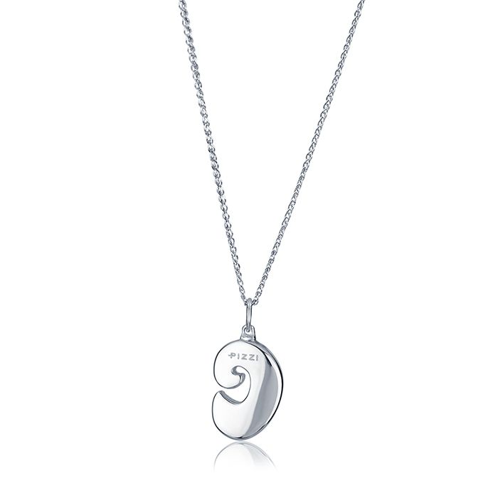 Collana in oro bianco 18kt con iniziale lettera  o