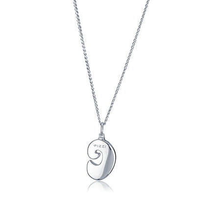 Collana in oro bianco 18kt con iniziale lettera  o