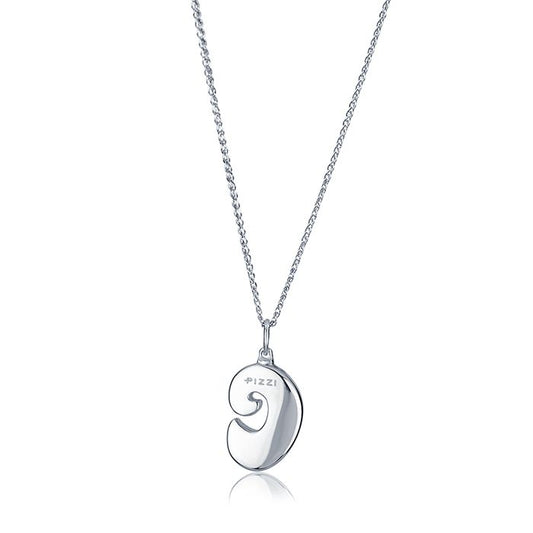 Collana in oro bianco 18kt con iniziale lettera  o
