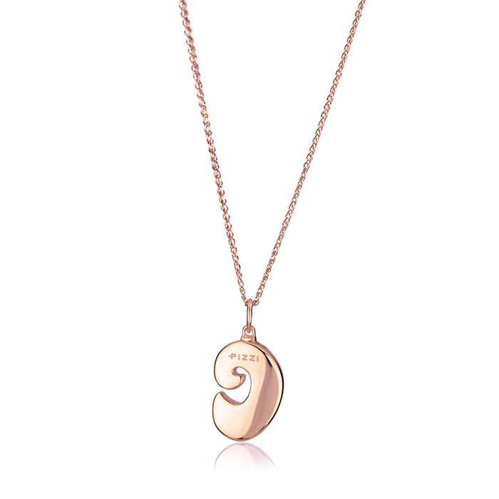 Collana in oro rosa 18kt con iniziale lettera  o