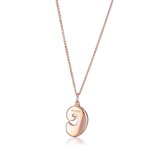 Collana in oro rosa 18kt con iniziale lettera  o