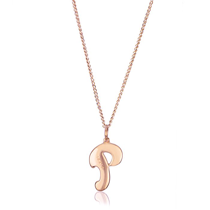 18kt rose gold necklace with initial letter p