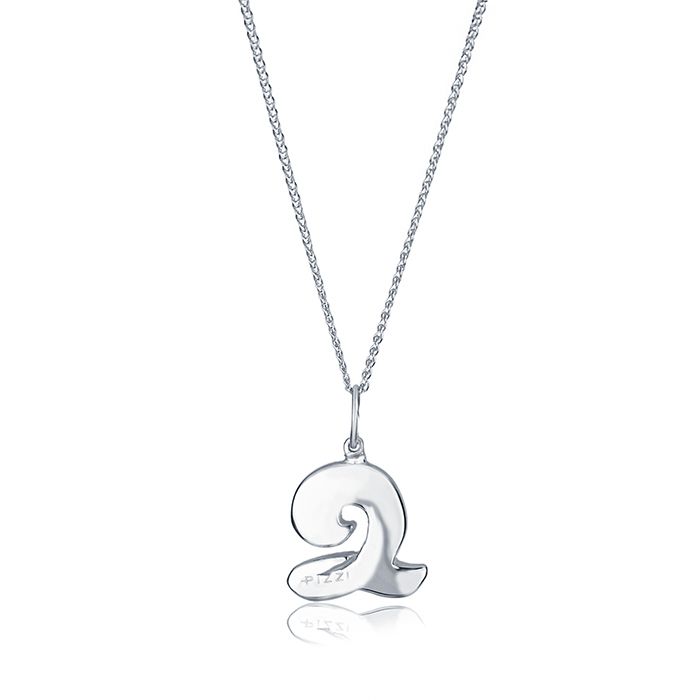 Collana in oro bianco 18kt con iniziale lettera q
