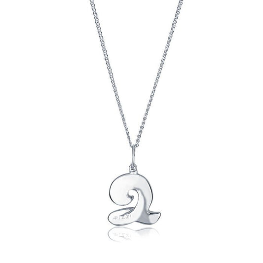 Collana in oro bianco 18kt con iniziale lettera q