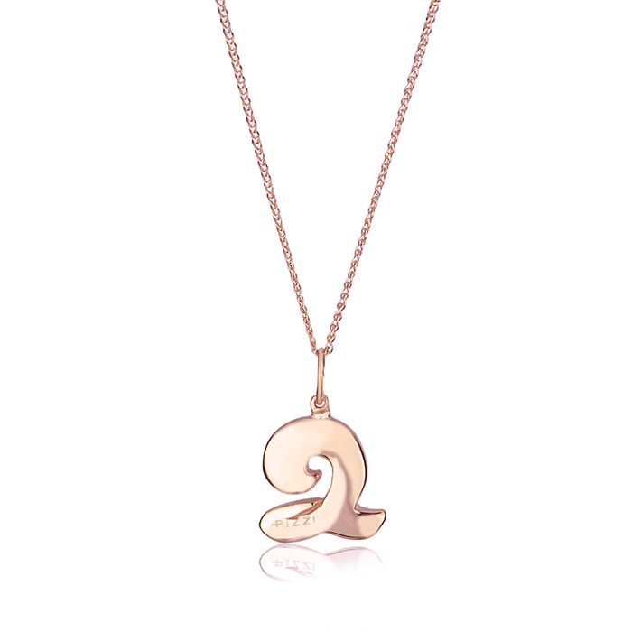 Collana in oro rosa 18kt con iniziale lettera q