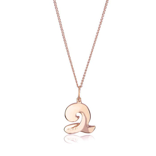Collana in oro rosa 18kt con iniziale lettera q