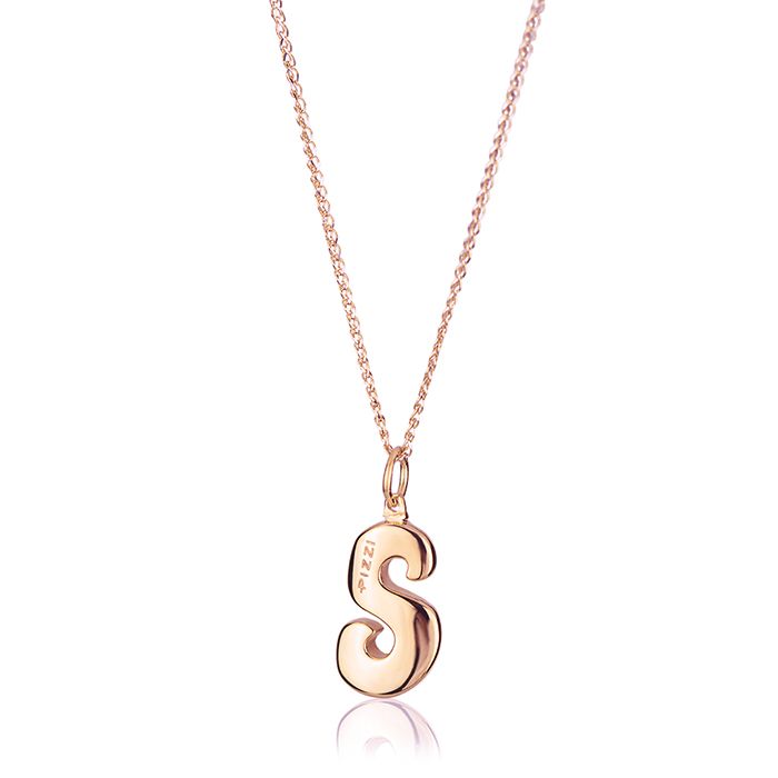 Collana in oro rosa 18kt con iniziale lettera s