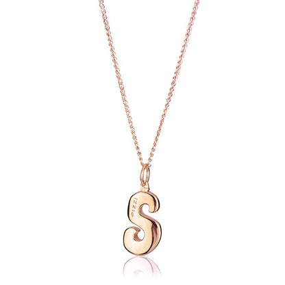 Collana in oro rosa 18kt con iniziale lettera s
