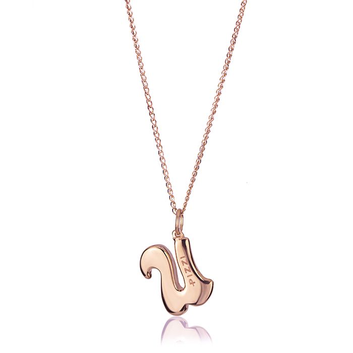 Collana in oro rosa 18kt con iniziale lettera  u