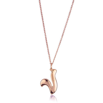 Catenina in oro rosa 18kt con iniziale lettera v