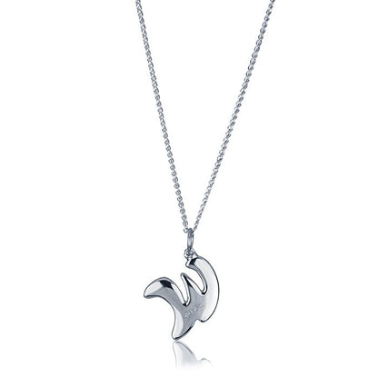 Collana in oro bianco 18kt con iniziale lettera  w