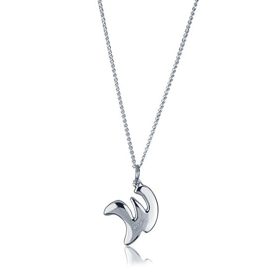 Halskette aus 18-karätigem Weißgold mit dem Anfangsbuchstaben W