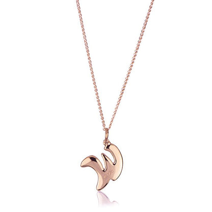 Collana in oro rosa 18k con iniziale lettera w