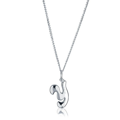 Collana in oro bianco 18kt con iniziale lettera y