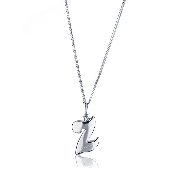 Collana in oro bianco 18kt con iniziale lettera z