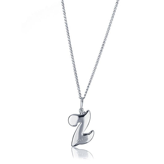 Halskette aus 18-karätigem Weißgold mit dem Anfangsbuchstaben Z