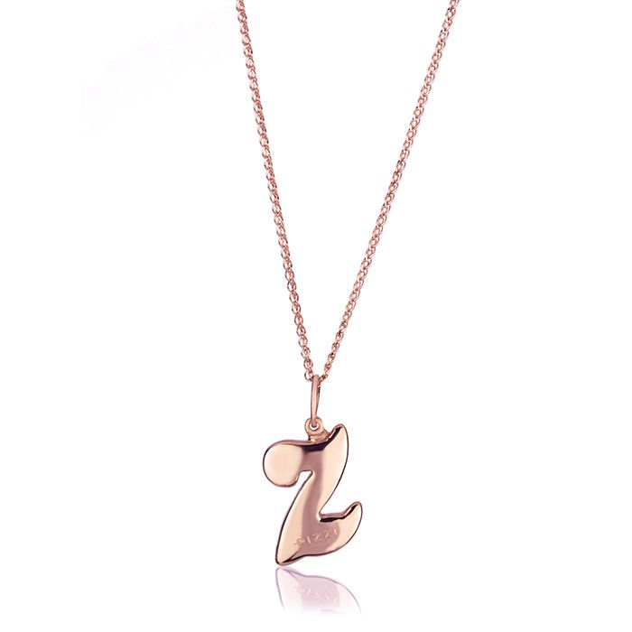 Collana in oro rosa 18kt con iniziale lettera z