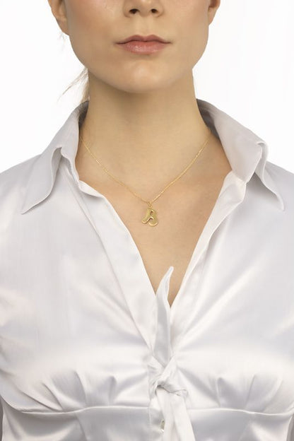Collana in oro giallo 18kt con iniziale lettera b