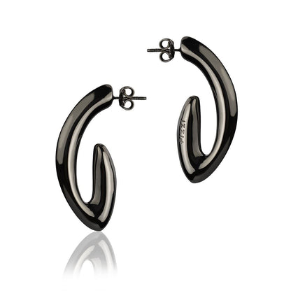 Orecchini in  argento rutenio e  ovali style